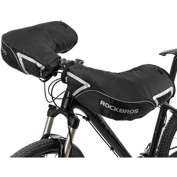 ROCKBROS Fahrradhandschuhe Lenkerstulpen, Handschuhe für Fahrrad Motorrad Roller Scooter Gefüttert Winddicht Wasserfest Reflektierend