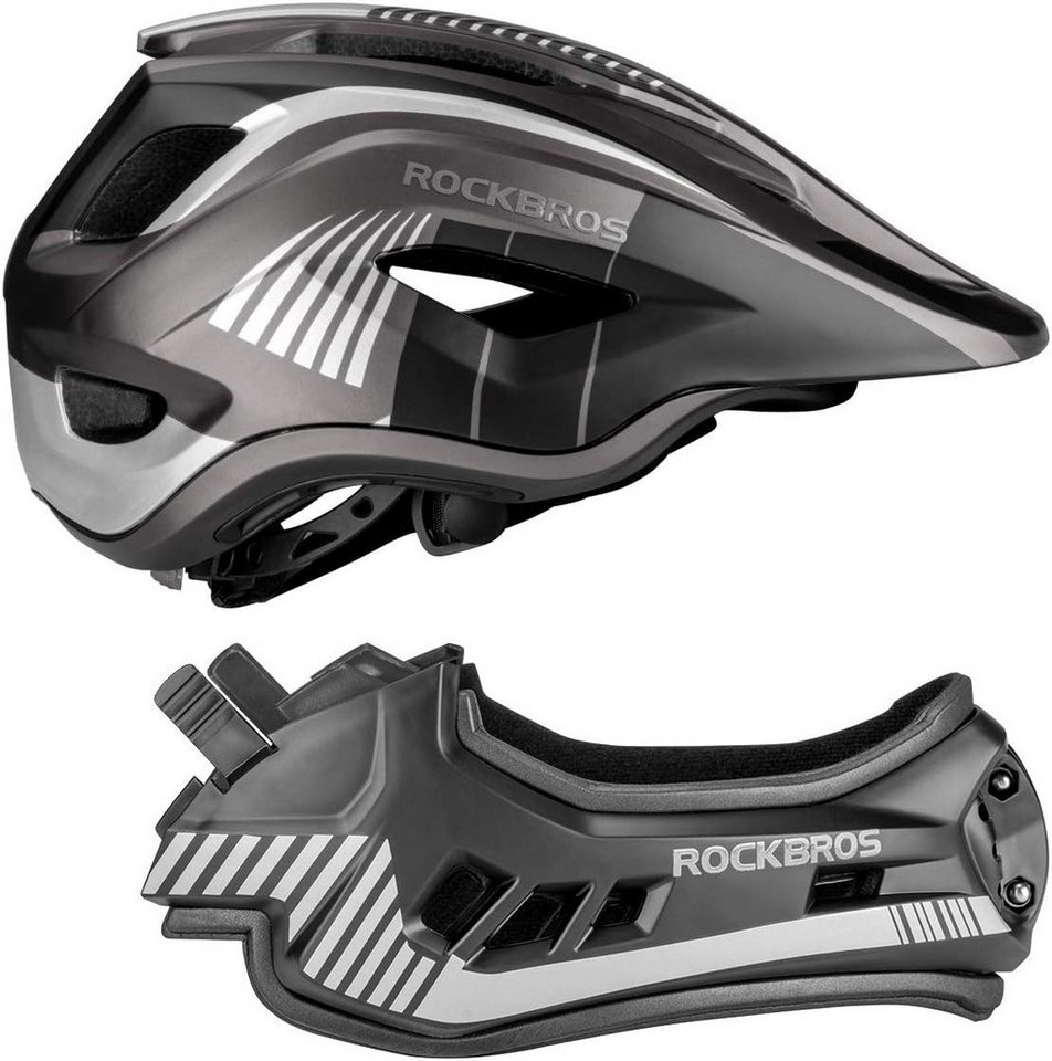 ROCKBROS Fahrradhelm Kinderhelm, Fullface Helm, S 48-53cm M 53-58cm (1-tlg), Abnehmbarem Kinnschutz, BMX MTB Downhill Helm – Bild 2 von 5
