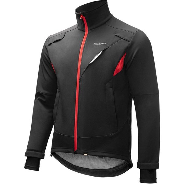 ROCKBROS Fahrradjacke Fahrradjacke Softshell Jacke Sport Warm Winddicht mit Fleece-Innenfutter