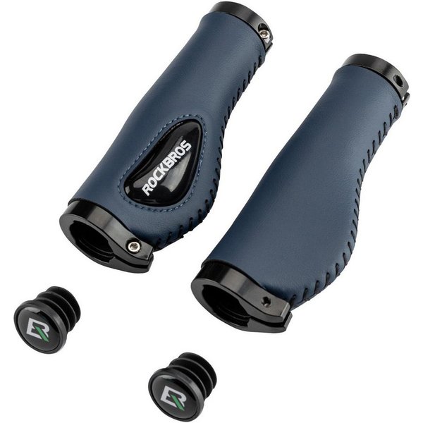 ROCKBROS Fahrradlenkergriff 22,2 mm Rutschfeste MTB Lenkergriffe mit Gel & PU Leder (für Fahrrad, Mountainbike, E-Bike, Rennrad), mit Lock-On Design, Stoßdämpfe