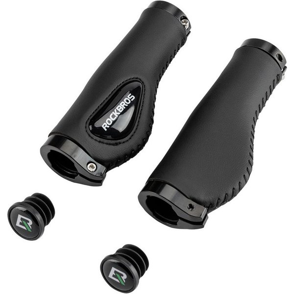 ROCKBROS Fahrradlenkergriff 22,2 mm Rutschfeste MTB Lenkergriffe mit Gel & PU Leder (für Fahrrad, Mountainbike, E-Bike, Rennrad), mit Lock-On Design, Stoßdämpfe