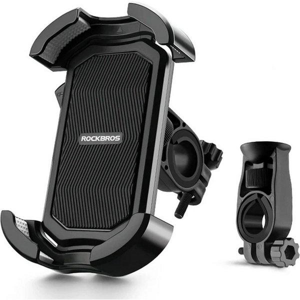 ROCKBROS Handy-Halterung Universal Lenker 2 Haltepunkte, (bis 6,8 Zoll, Smartphone Lenker Fahrrad Halterung Handy Halter für Motorrad)