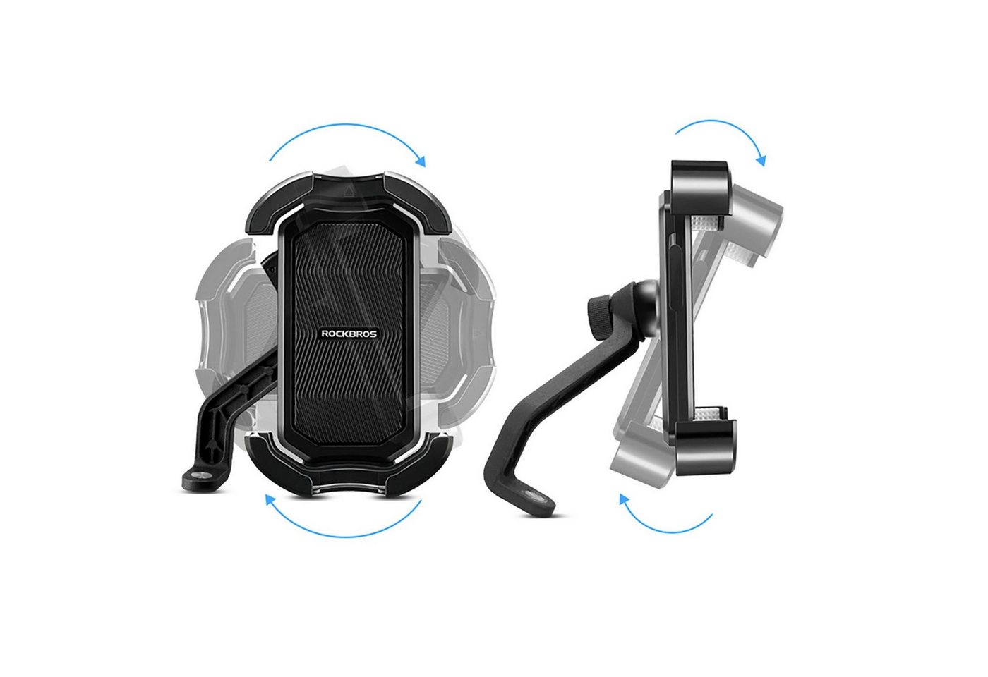 ROCKBROS Handy-Halterung Universal Lenker 2 Haltepunkte, (bis 6,8 Zoll, Smartphone Lenker Fahrrad Halterung Handy Halter für Motorrad) – Bild 5 von 5