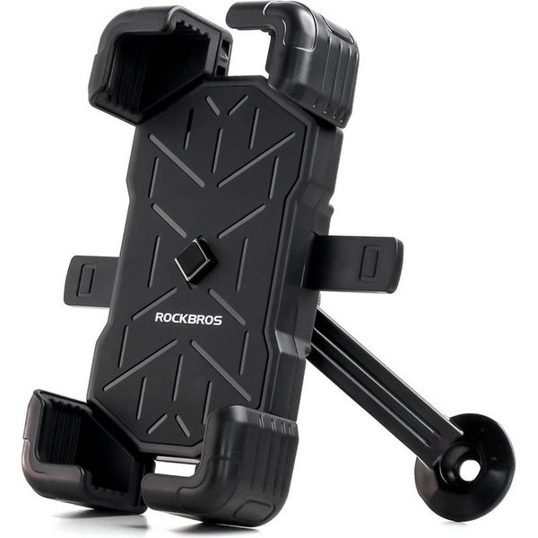 ROCKBROS Handy-Halterung Universal Spiegel 4 Haltepunkte, (bis 7 Zoll, Universal Smartphone Handy Halter für Motorrad Bike Roller Scooter)