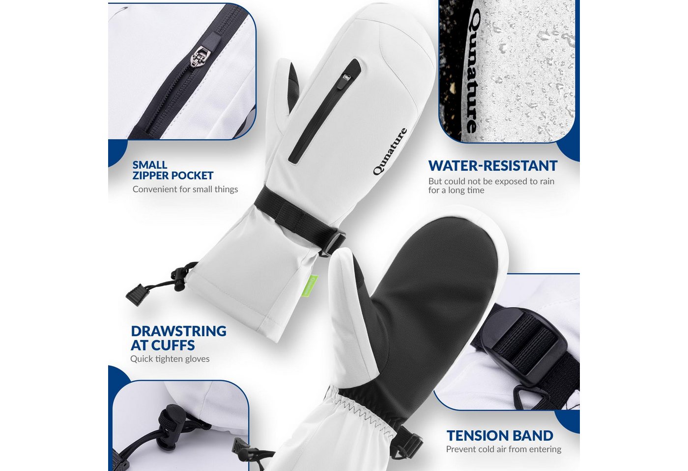 ROCKBROS Skihandschuhe Wärmend, Winddicht, Wasserdicht, Vollfinger Handschuhe mit Touchscreen Touch screen function – Bild 5 von 5