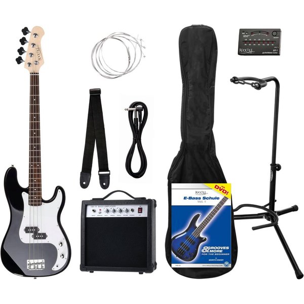 Rocktile E-Bass PB Precision-Style Bassgitarre, Spar-Set, inkl. Verstärker, Metro-Tuner, Gigbag, Gurt, Kabel & Gitarrenständer, inkl. Verstärker, Gigbag, Gurt, 