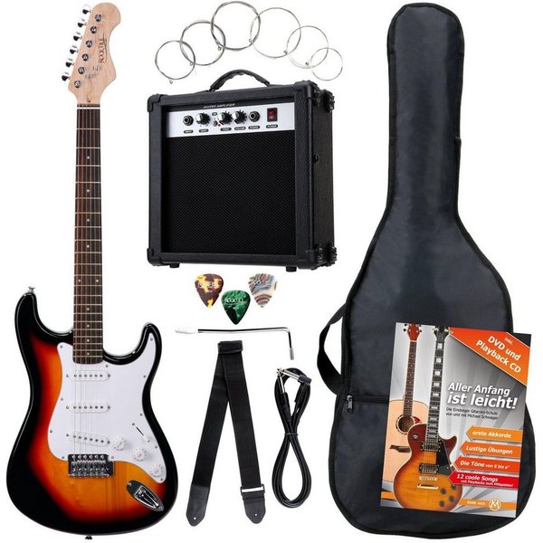 Rocktile E-Gitarre Banger's Pack elektrische Gitarre Komplettset, Banger's Set, inkl. Verstärker, Tasche, Kabel, Gurt, Schule, inkl. Verstärker, Tasche, Kabel, 