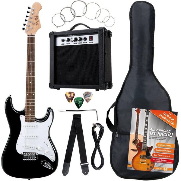 Rocktile E-Gitarre Banger's Pack elektrische Gitarre Komplettset, Banger's Set, inkl. Verstärker, Tasche, Kabel, Gurt, Schule, inkl. Verstärker, Tasche, Kabel, 