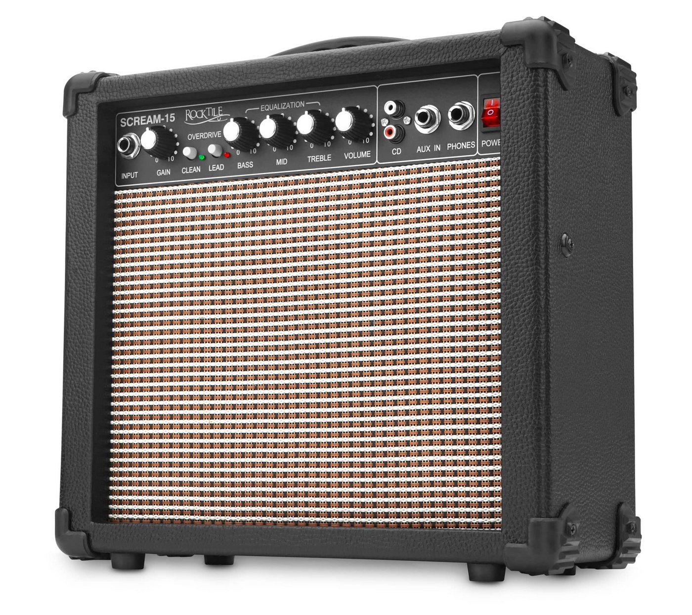 Rocktile E-Gitarre Pro ST60-BK All Black Super Kit, Kapodaster, Clip-Tuner und Plektren im Spar-Set, mit Gitarrenverstärker, Gitarrenständer und Gitarrengurt – Bild 4 von 5