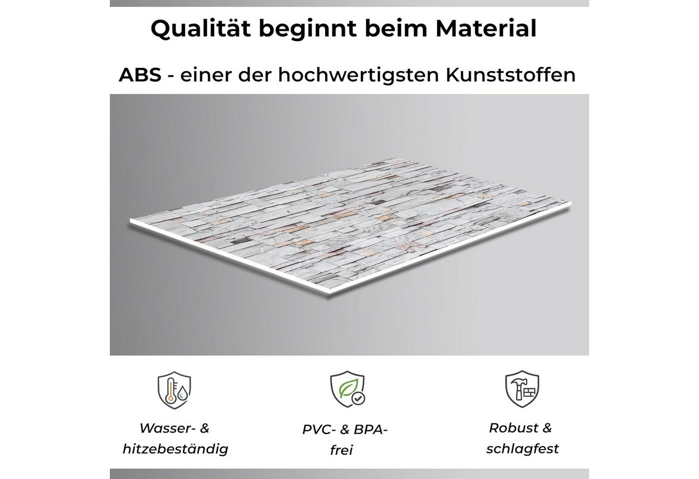 Rodnik Duschrückwand robuste ABS-Kunststoff, 120x260 cm Wandverkleidung wasserfest, fugenabdeckend – Bild 3 von 3