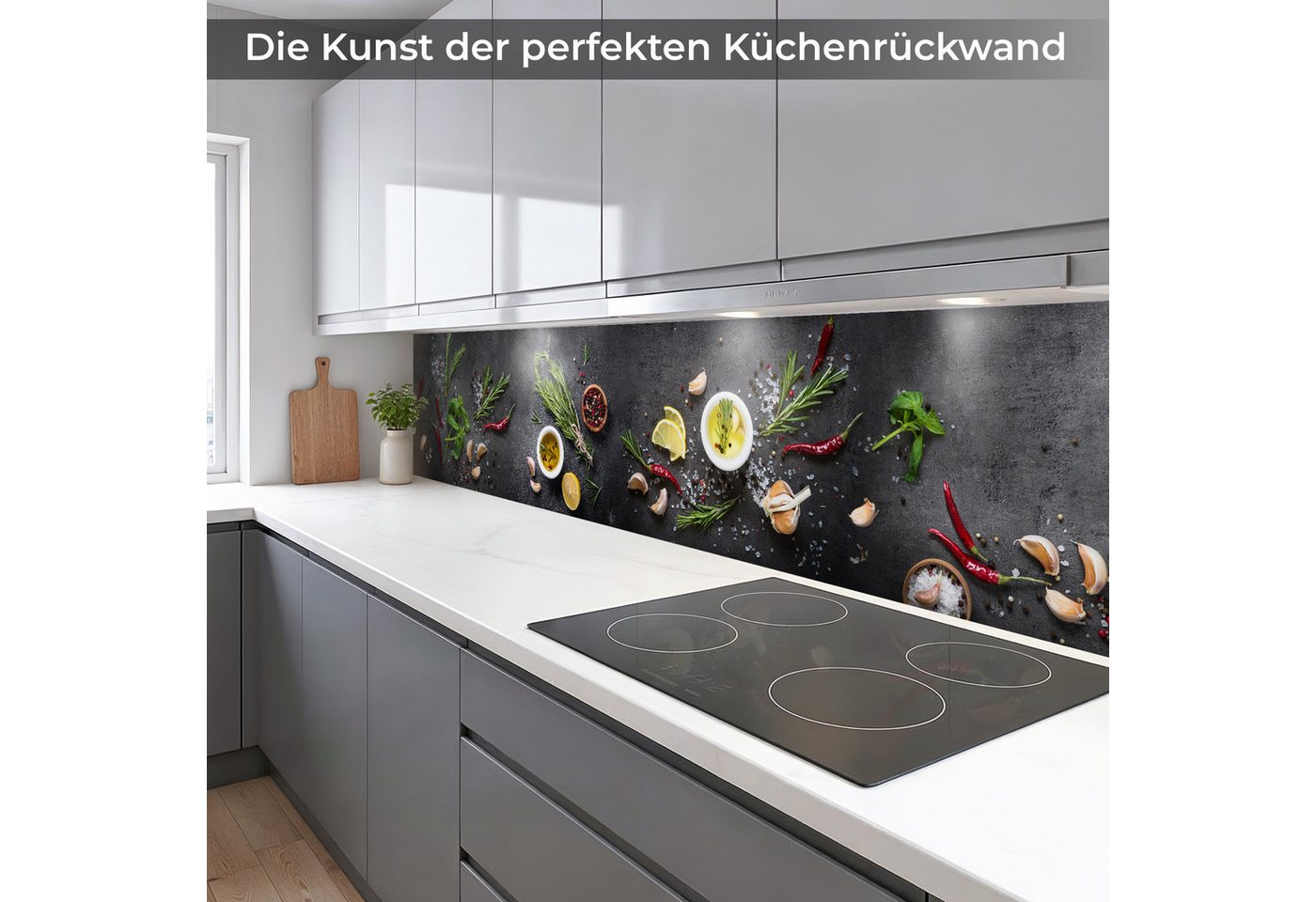 Rodnik Küchenrückwand Gewürze, monolithische ABS-Platte mit Direktdruck, formstabil und langlebig – Bild 3 von 5