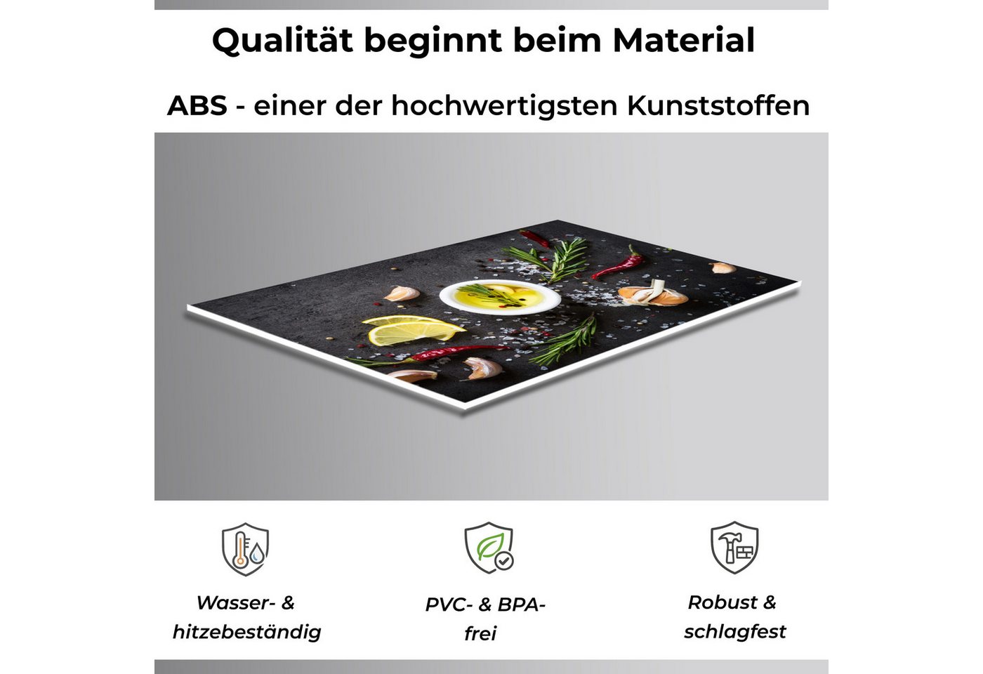 Rodnik Küchenrückwand Gewürze, monolithische ABS-Platte mit Direktdruck, formstabil und langlebig – Bild 4 von 5