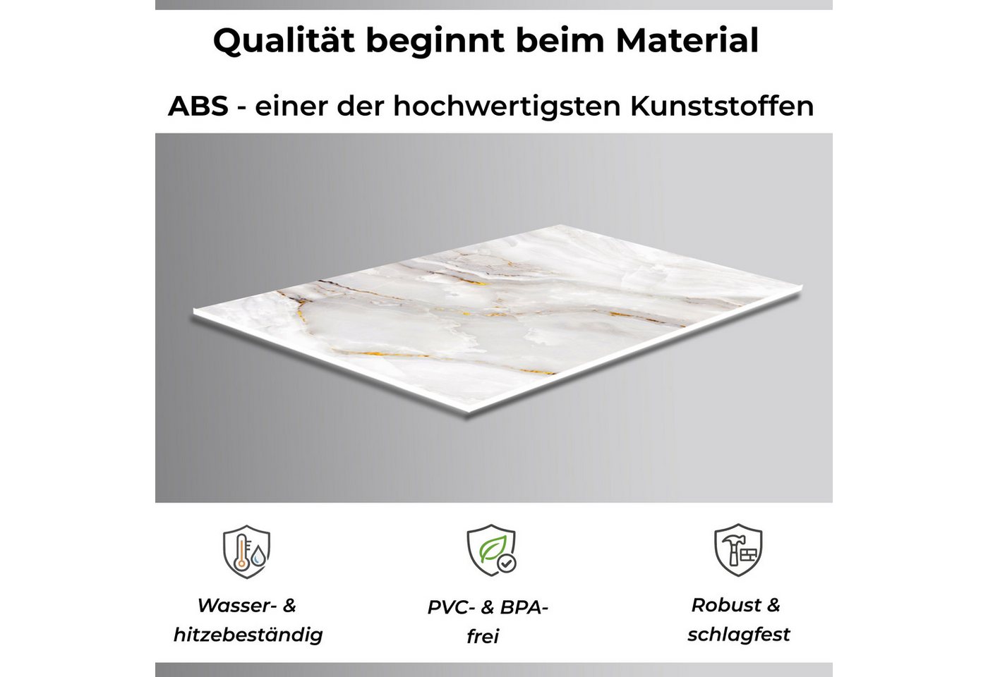 Rodnik Küchenrückwand Marmor Gold, monolithische ABS-Platte mit Direktdruck, formstabil und langlebig – Bild 3 von 5