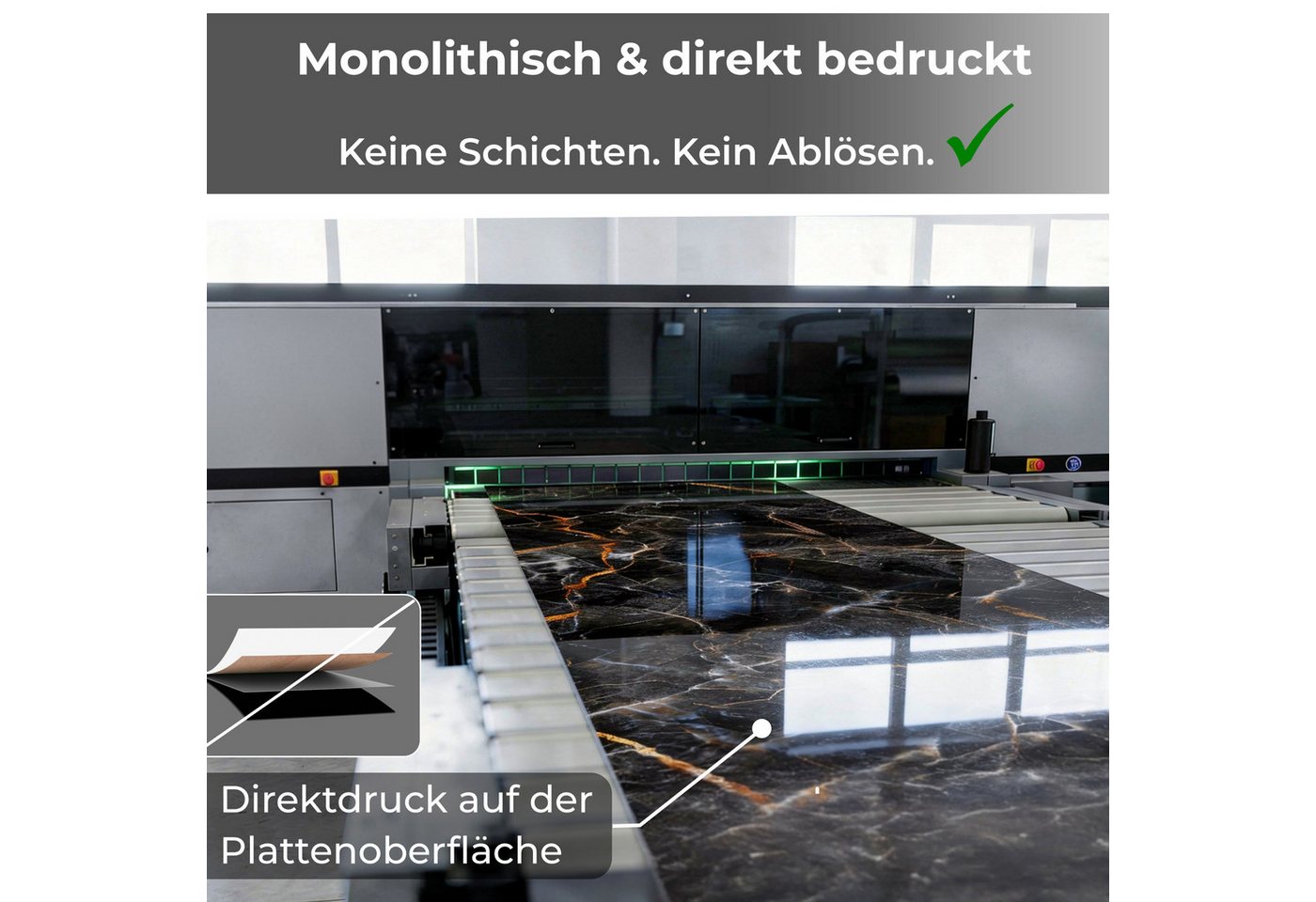 Rodnik Küchenrückwand Marmor Gold, monolithische ABS-Platte mit Direktdruck, formstabil und langlebig – Bild 4 von 5