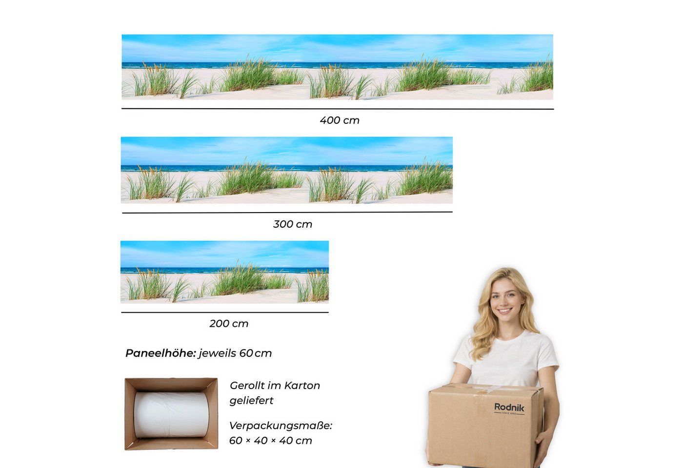 Rodnik Küchenrückwand Nordsee, monolithische ABS-Platte mit Direktdruck, formstabil und langlebig – Bild 2 von 5