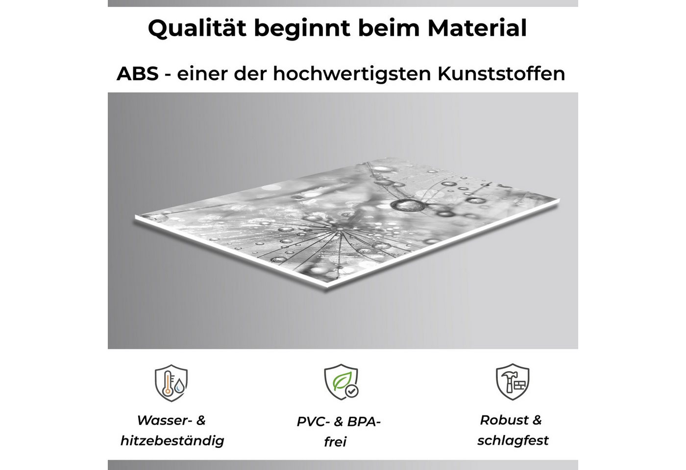 Rodnik Küchenrückwand Pusteblumen, monolithische ABS-Platte mit Direktdruck, formstabil und langlebig – Bild 3 von 5