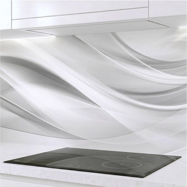 Rodnik Küchenrückwand Silver Waves, monolithische ABS-Platte mit Direktdruck, formstabil und langlebig