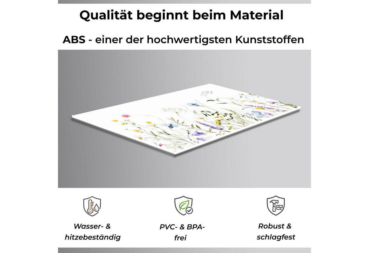 Rodnik Küchenrückwand Sommerblumen, monolithische ABS-Platte mit Direktdruck, formstabil und langlebig – Bild 3 von 5