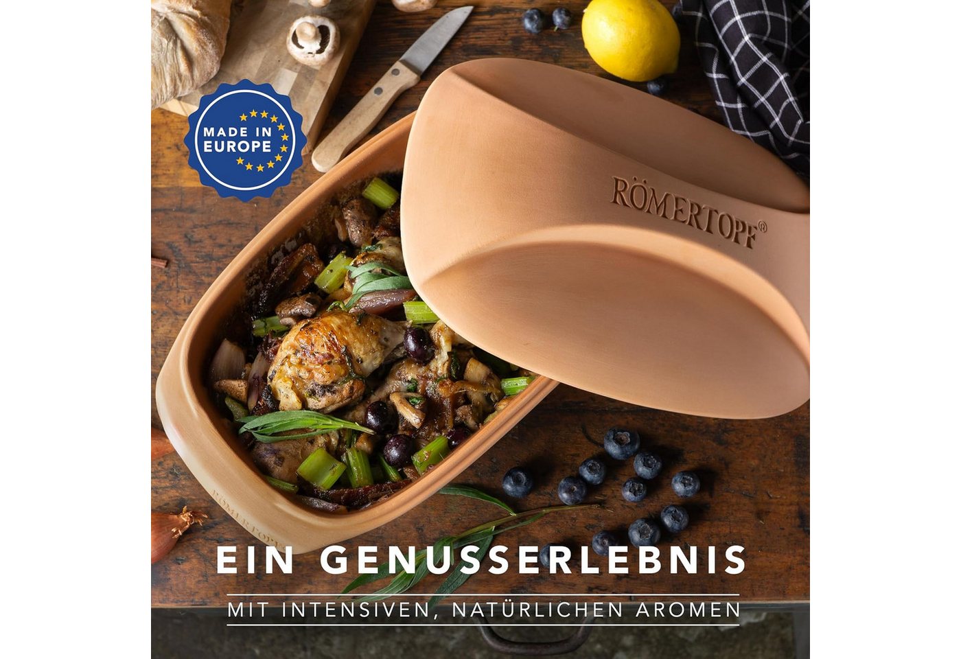 RÖMERTOPF Bräter CULINARIO Bräter, 3 Liter, Keramik (Set), antihaft – Bild 3 von 5