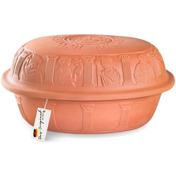 RÖMERTOPF Bräter Großer Bräter MAXI, für 8 Personen, Keramik (Set, Terracotta), antihaft