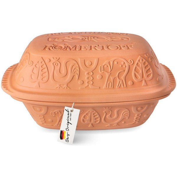 RÖMERTOPF Bräter KLASSIK Bräter, 4 Liter, Keramik, Terrakotta, Keramik (Set), antihaft