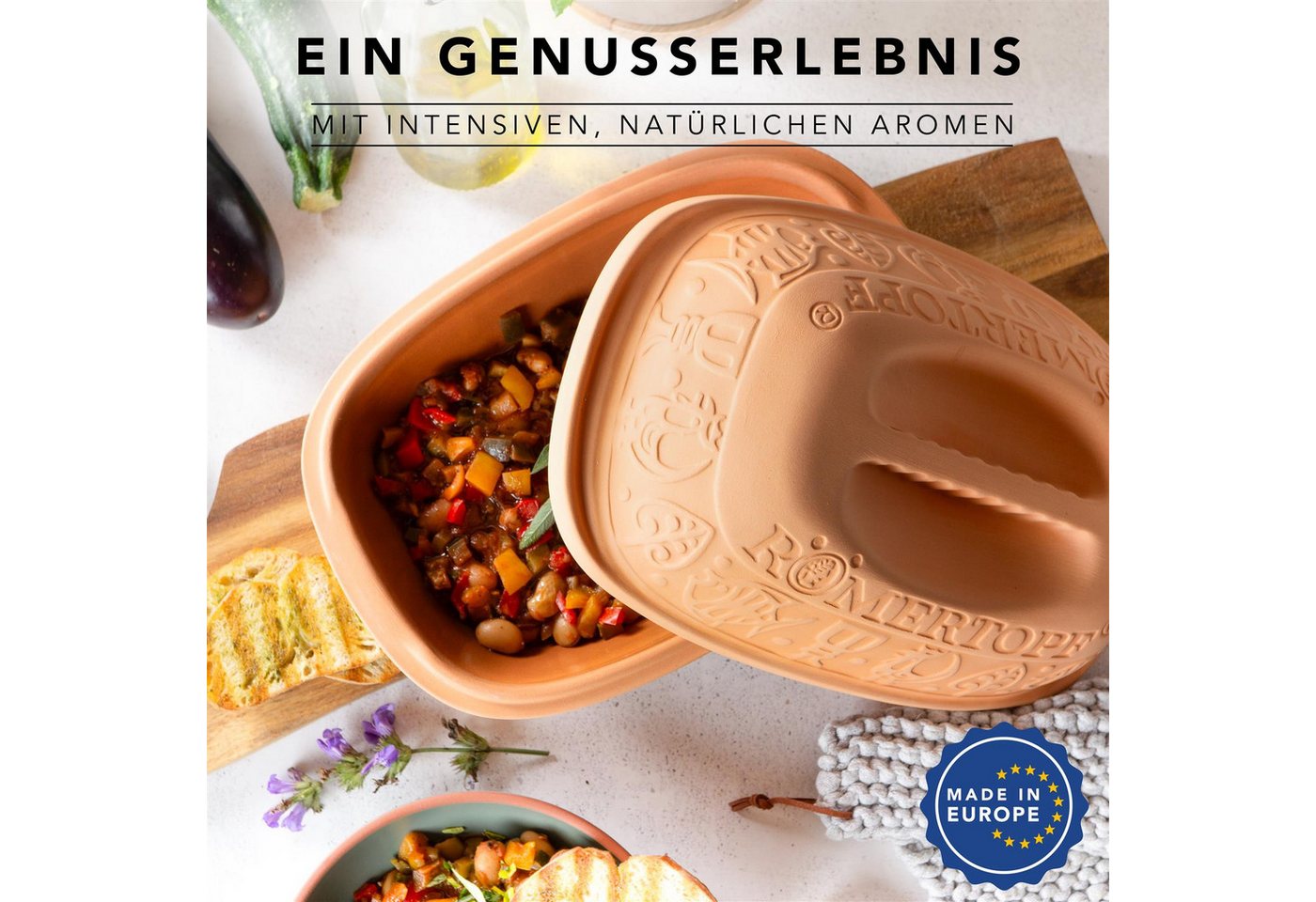 RÖMERTOPF Bräter KLASSIK Bräter, 1,5 Liter, Keramik, Terrakotta – Bild 4 von 5