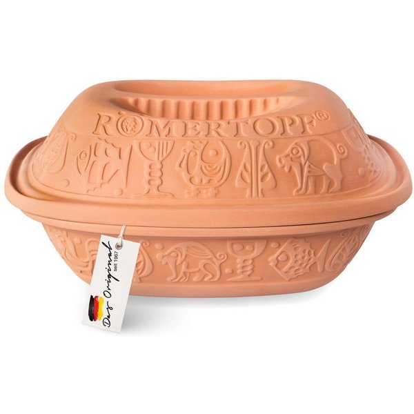 RÖMERTOPF Bräter KLASSIK Bräter, 3 Liter, Keramik, für 4 Personen, Keramik (Set), antihaft