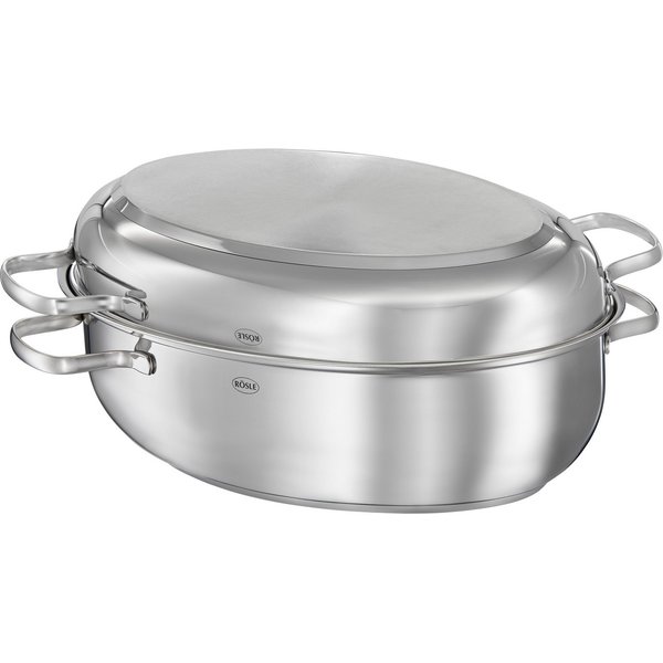 RÖSLE Bräter ELEGANCE, Edelstahl 18/10, spülmaschinen- und induktionsgeeignet, PTFE, 8 Liter