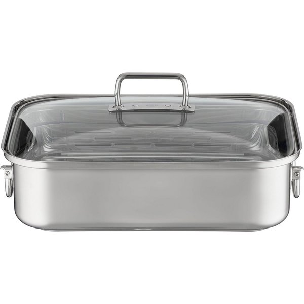 RÖSLE Bräter EXPERTISO, Edelstahl 18/10 (1-tlg), mit Glasdeckel, spülmaschinen- und induktionsgeeignet, Füllmenge 6,5 l