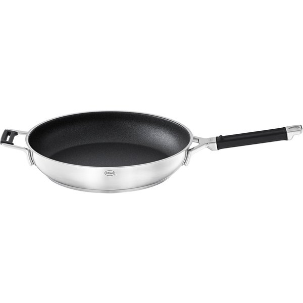 RÖSLE Bratpfanne SILENCE PRO, Edelstahl 18/10 (1-tlg), kratzfeste Premium-Antihaftversiegelung, Silikongriff, Induktion