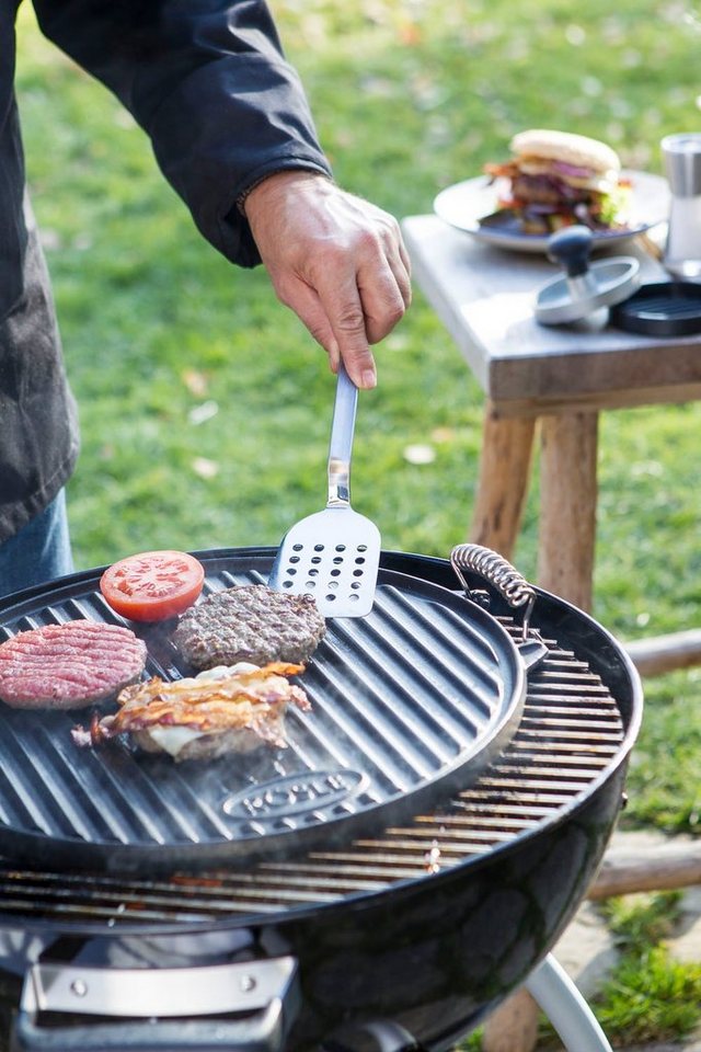 RÖSLE Burgerpresse 25082, Aluminiumguss, Kunststoff, Fleischpresse zum einfachen Formen von Burgerpatties, Ø 11 cm – Bild 3 von 5