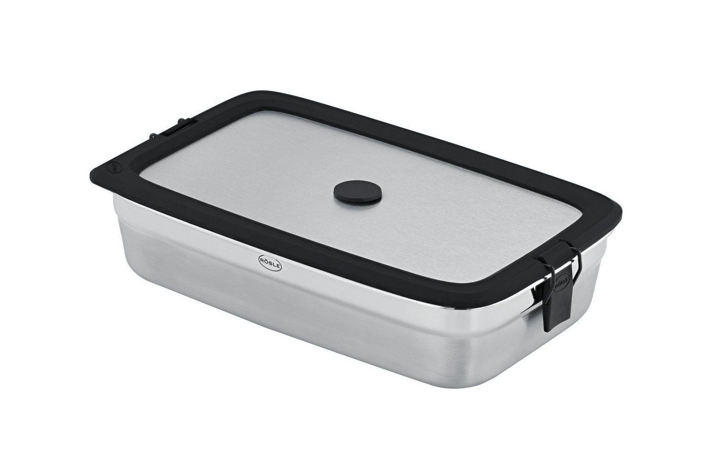 RÖSLE Deckel Edelstahldeckel FLEXX 2GO 0,6 L eckig mit Clips, Deckel für 0,6 L Dose FLEXX 2GO – Bild 2 von 4