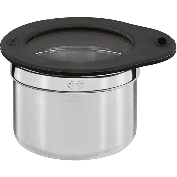 RÖSLE Frischhaltedose, Edelstahl 18/10, Glas, Silikon, (1-tlg), zur Aufbewahrung von Lebensmitteln, spülmaschinengeeignet