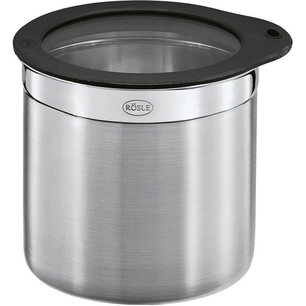 RÖSLE Frischhaltedose, Edelstahl 18/10, Glas, Silikon, (1-tlg), zur Aufbewahrung von Lebensmitteln, spülmaschinengeeignet