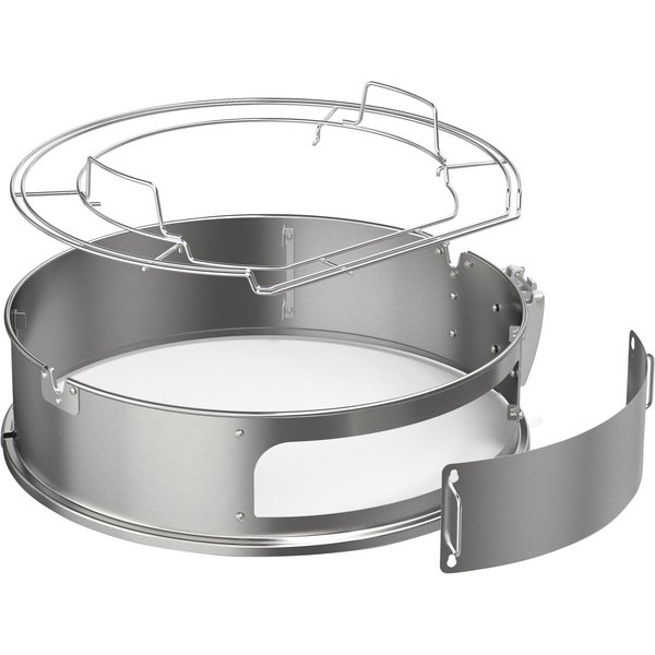 RÖSLE Grillerweiterung Gourmetring, für Kugelgrills Ø: 60 cm, 25047, Edelstahlring für Drehspieß und Zubereitung von Pizzas