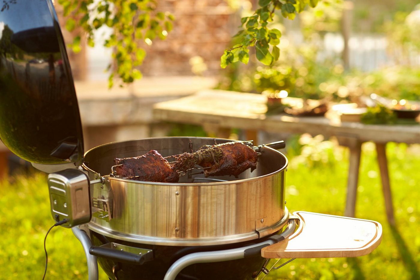 RÖSLE Grillerweiterung Gourmetring, für Kugelgrills Ø: 60 cm, 25047, Edelstahlring für Drehspieß und Zubereitung von Pizzas – Bild 2 von 5