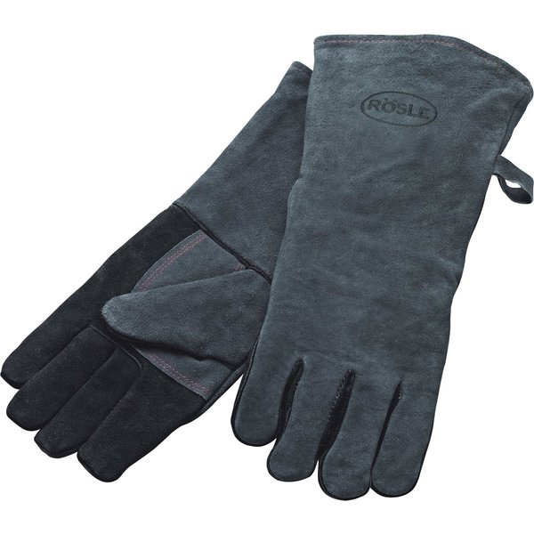 RÖSLE Grillhandschuhe VIDERO, 25031, Lederhandschuhe zum Schutz vor Verbrennungen, Universalgröße 24/XL