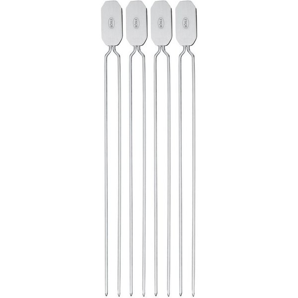 RÖSLE Grillspieß 25069 (4-St), Doppelspieße zur Zubereitung von Schaschlik/Gemüse, 33 cm, Edelstahl