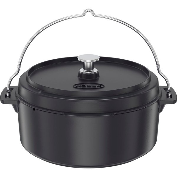 RÖSLE Grilltopf Dutch-Oven Vario, Gusseisen, Edelstahl 18/10, Ø 35 cm, 8,5 l
