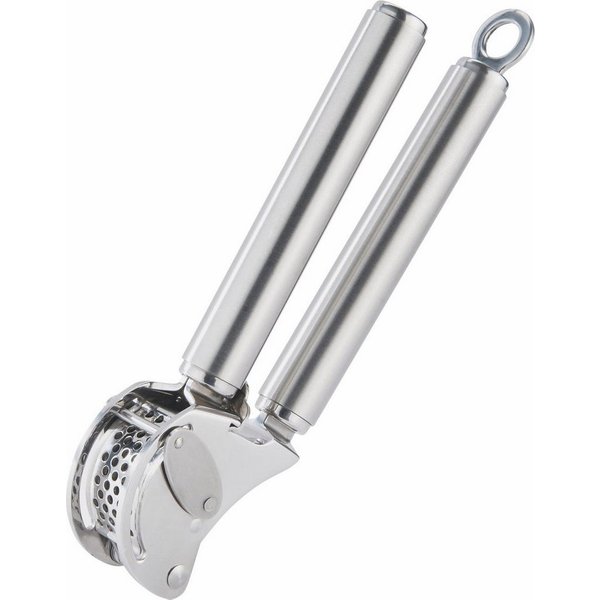 RÖSLE Knoblauchschneider, Edelstahl 18/10, Knoblauchpresse mit Abstreifer, flexibles Sieb, spülmaschinengeeignet