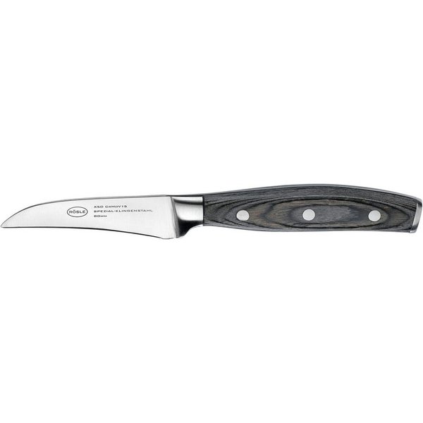 RÖSLE Schälmesser WOLFGREY, 8 cm, Griff Pakka