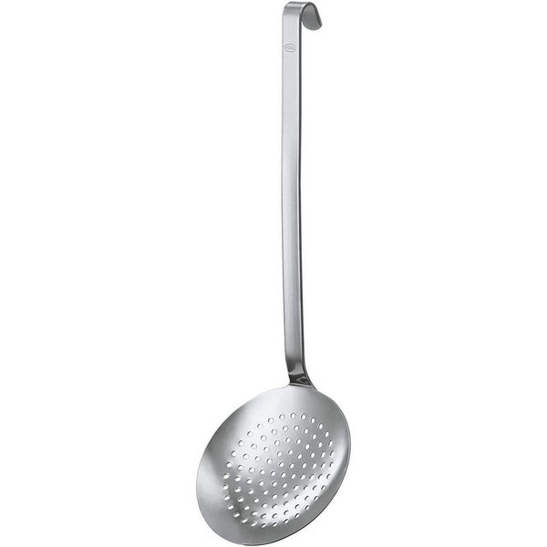 RÖSLE Schaumlöffel, Abseihlöffel mit Hakengriff, Edelstahl 18/10, spülmaschinengeeignet