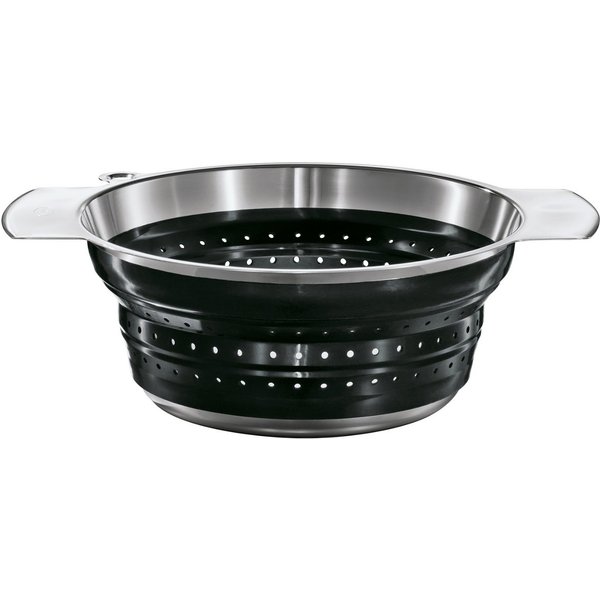 RÖSLE Seiher Seiher Faltbar schwarz 24 cm, Edelstahl 18/10, Seiher faltbar schwarz Ø 24 cm