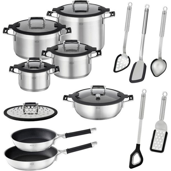 RÖSLE Topf-Set Silence® Pro Topfset 13tlg, Edelstahl 18/10, Profi-Set SILENCE PRO 13-tlg.