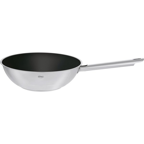 RÖSLE Wok ELEGANCE, Edelstahl 18/10 (1-tlg), Keramikbeschichtung ProCera, backofen- und induktionsgeeignet, Ø 28 cm