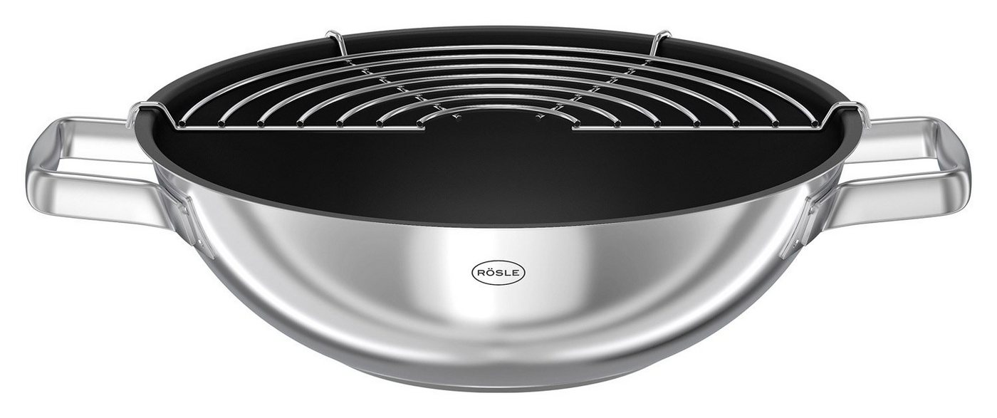 RÖSLE Wok MOMENTS, Antihaftbeschichtung, mit Deckel, Edelstahl 18/10, Ø 28 cm, Induktion – Bild 2 von 2