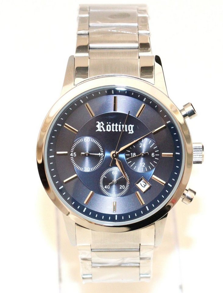 Rötting Design Chronograph Herrenuhr Quarz Chronograph blaues Ziffernblatt DATUM, (1-tlg) – Bild 2 von 5