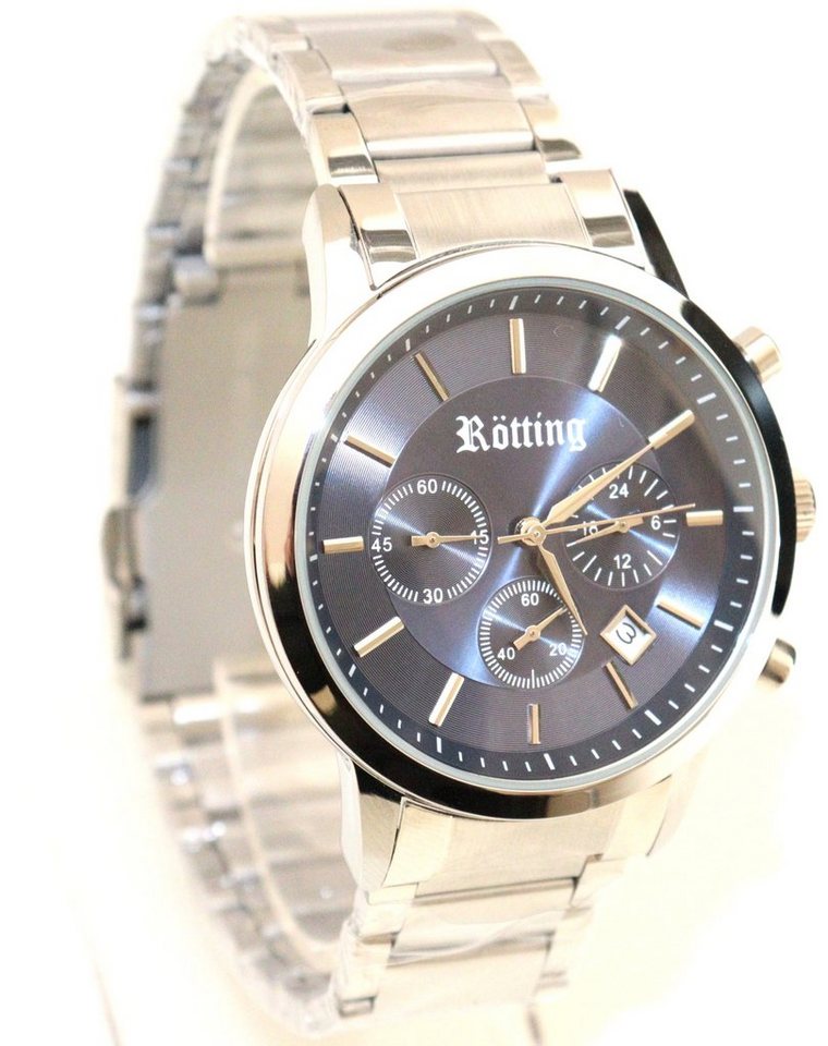 Rötting Design Chronograph Herrenuhr Quarz Chronograph blaues Ziffernblatt DATUM, (1-tlg) – Bild 3 von 5
