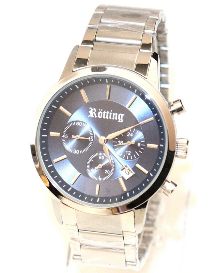 Rötting Design Chronograph Herrenuhr Quarz Chronograph blaues Ziffernblatt DATUM, (1-tlg) – Bild 4 von 5