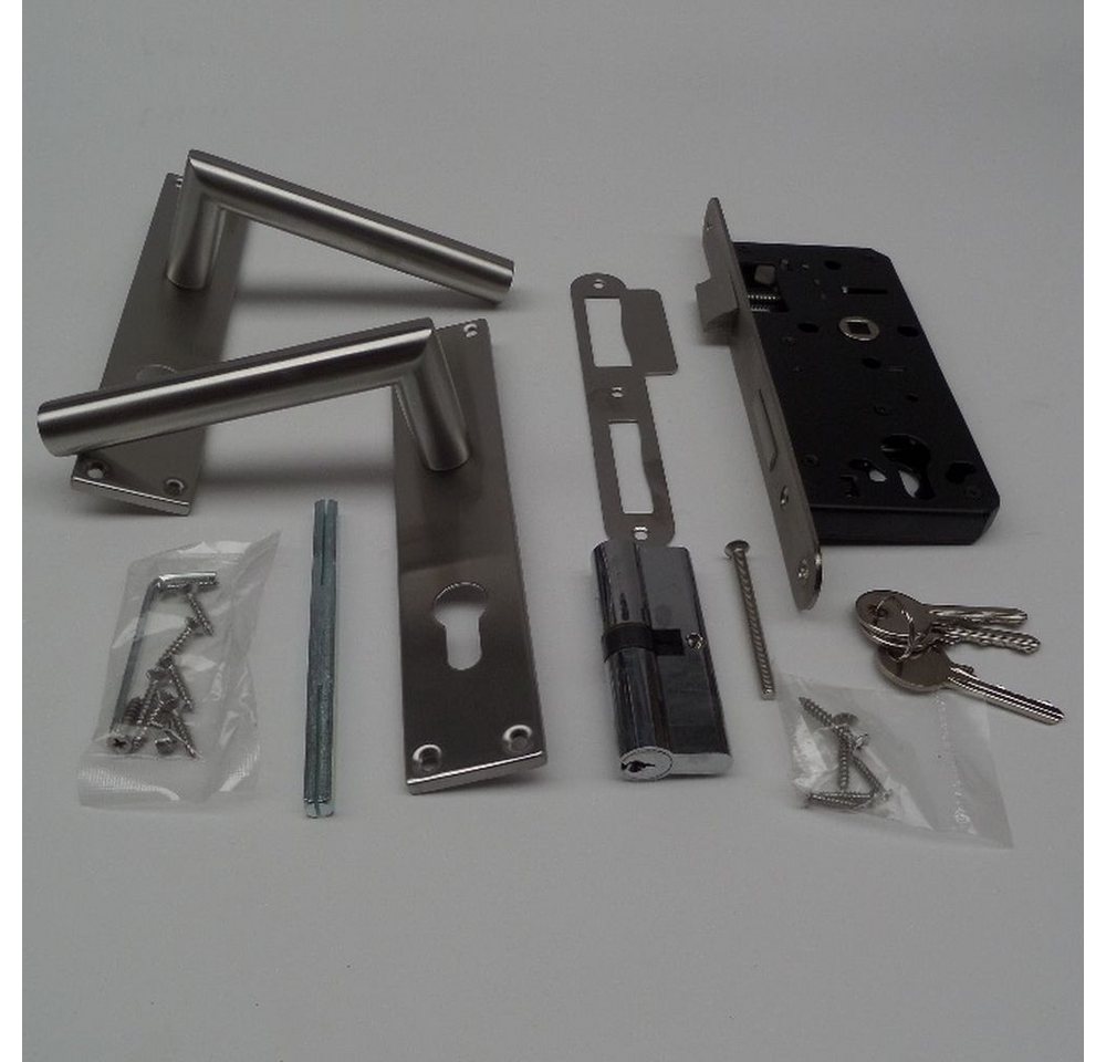 ROG-Gardenline Einsteckschloss SET: EINSTECKSCHLOSS FÜR GARTENTÜR - EDELSTAHL TÜRSCHILD + 3 SCHLÜSSEL, Dornmaß 45 mm, rechts / links wechselbar, witterungsbestä – Bild 4 von 5